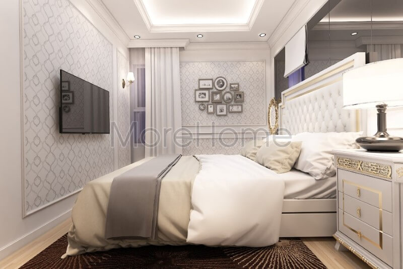Thiết kế nội thất phòng ngủ chung cư độc đáo với phong cách tân cổ điển Mẫu nội thất biệt thự tân cổ điển, hiện đại đẹp
